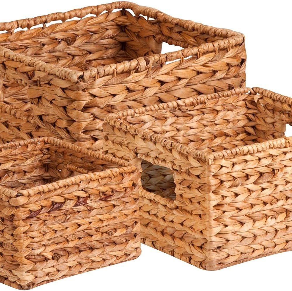 Honey-Can-Do Natural Wicker Storage Baskets, Perfect For Organizing, Storage, and Gifts, Multi-size 3-Pack Nesting Baskets for Home Organization and Décor